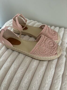 Women’s Pink Espadrille Ankle-Strap Sandals